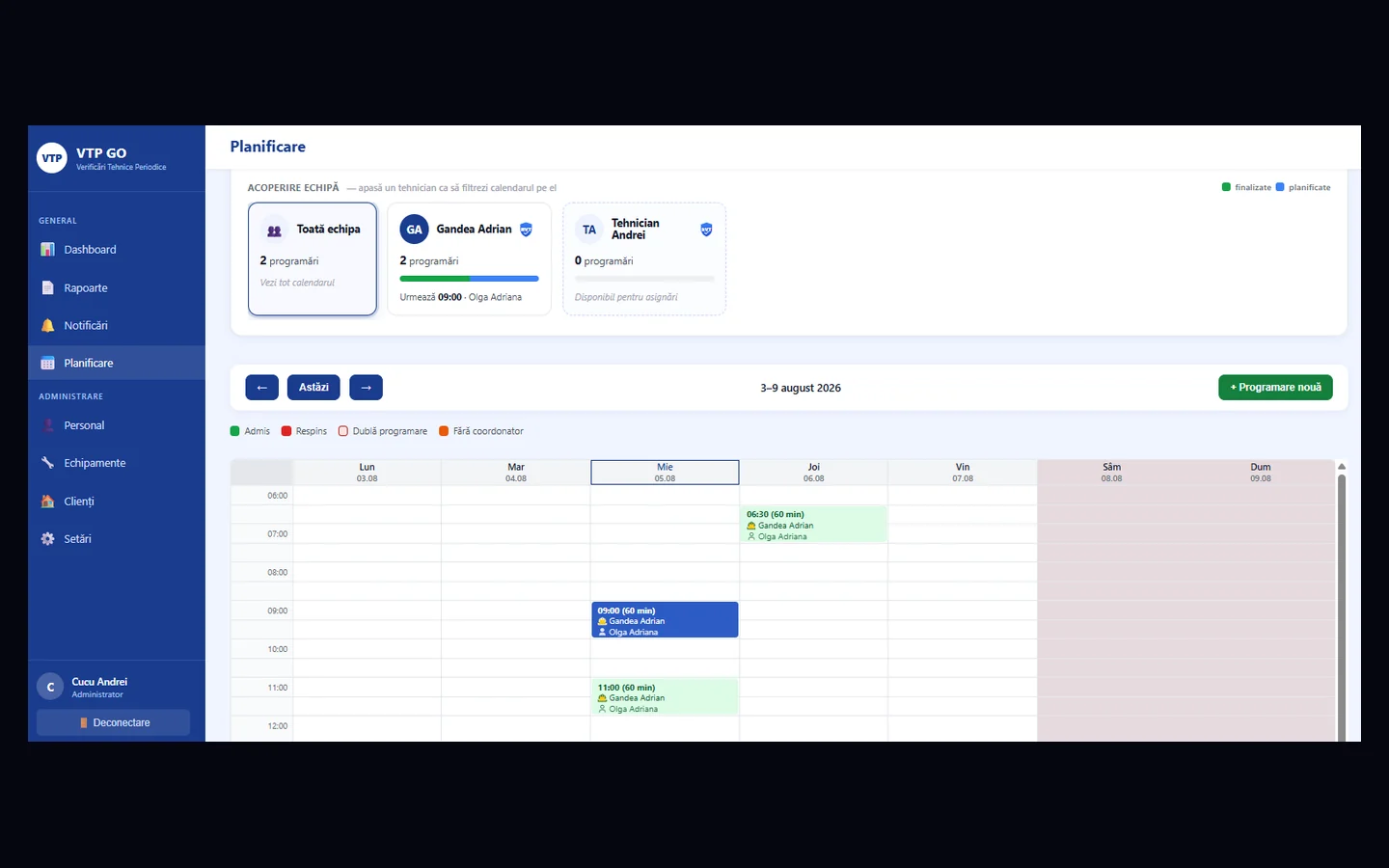 VTP GO — Scheduling